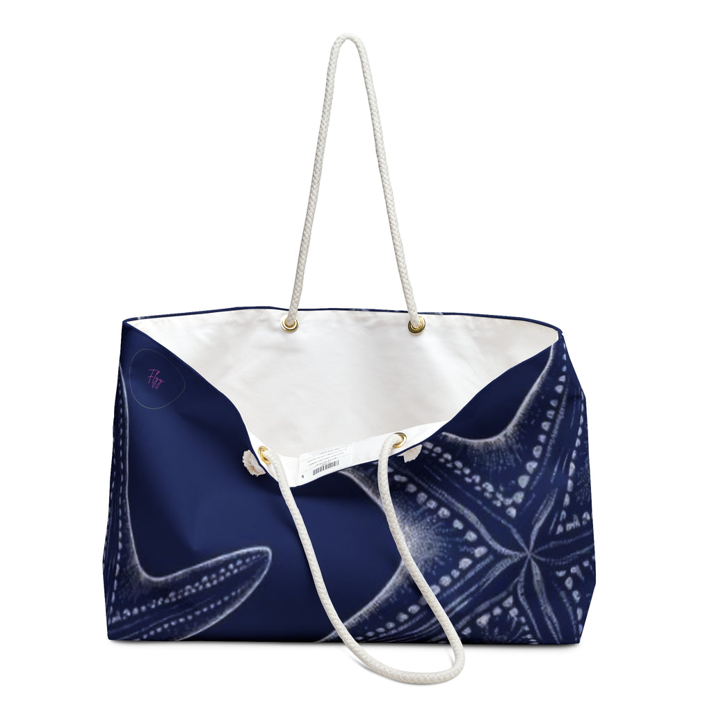 Blue starfish travel tote